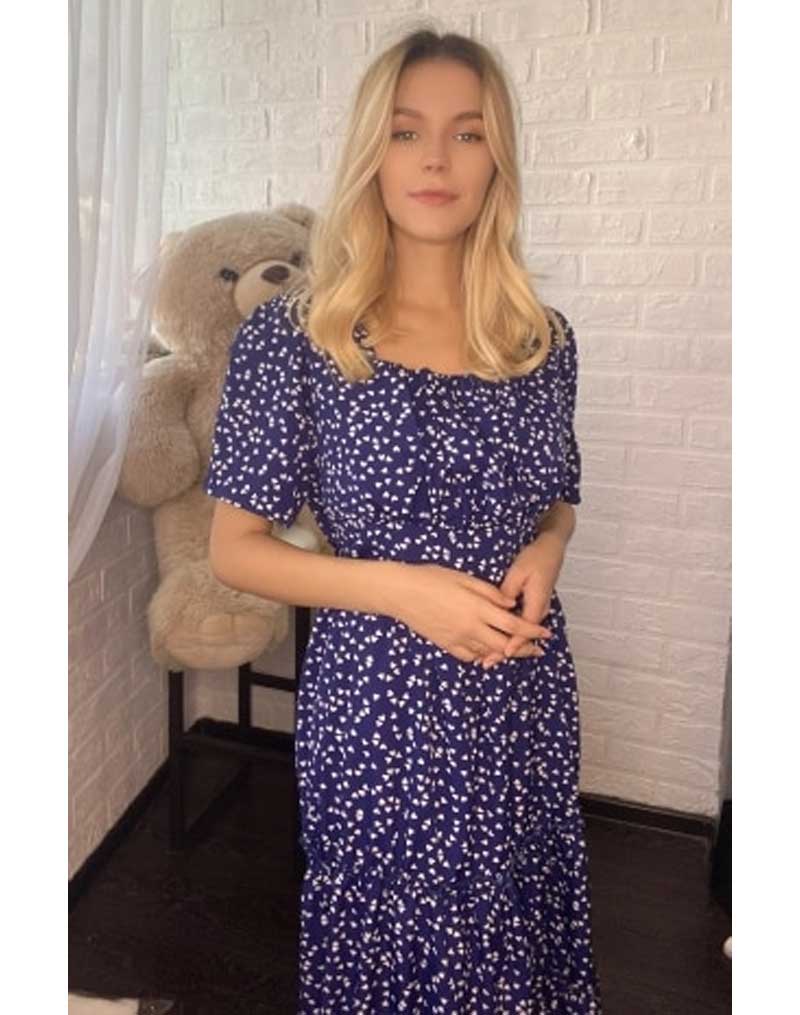 Boho Midi Dress, Mia Raffle Red Heart in Red