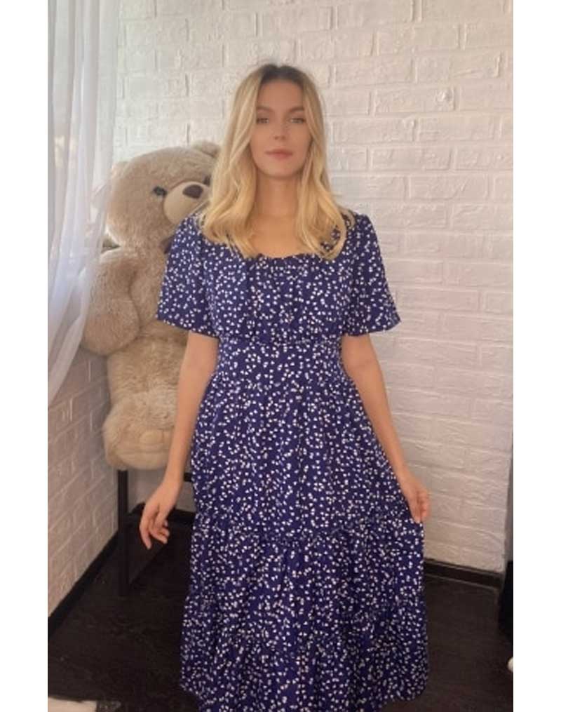Boho Midi Dress, Mia Raffle Red Heart in Black