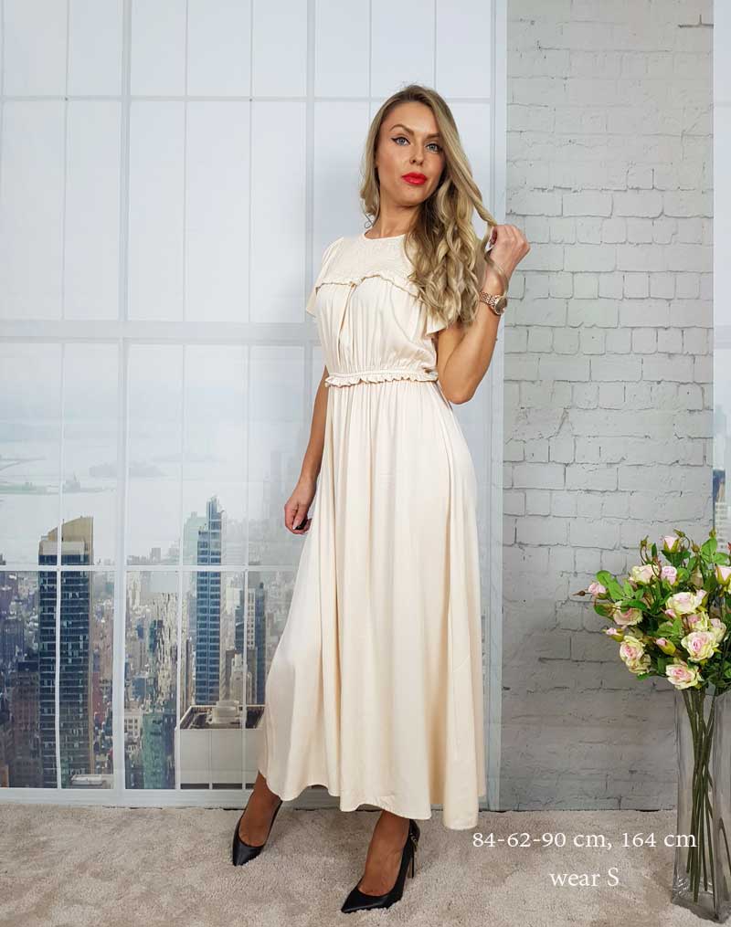 Boho Midi Dress, Ruffle Grace in Green