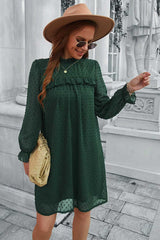 Boho Mini Dress Tunic Dress, Willow in Green