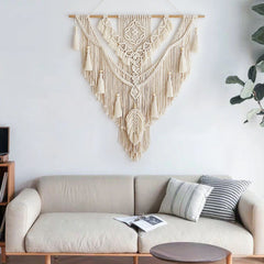 Boho Macrame Wall Hanging - Handwoven Tapestry - Bohemian Home Decor Begonia