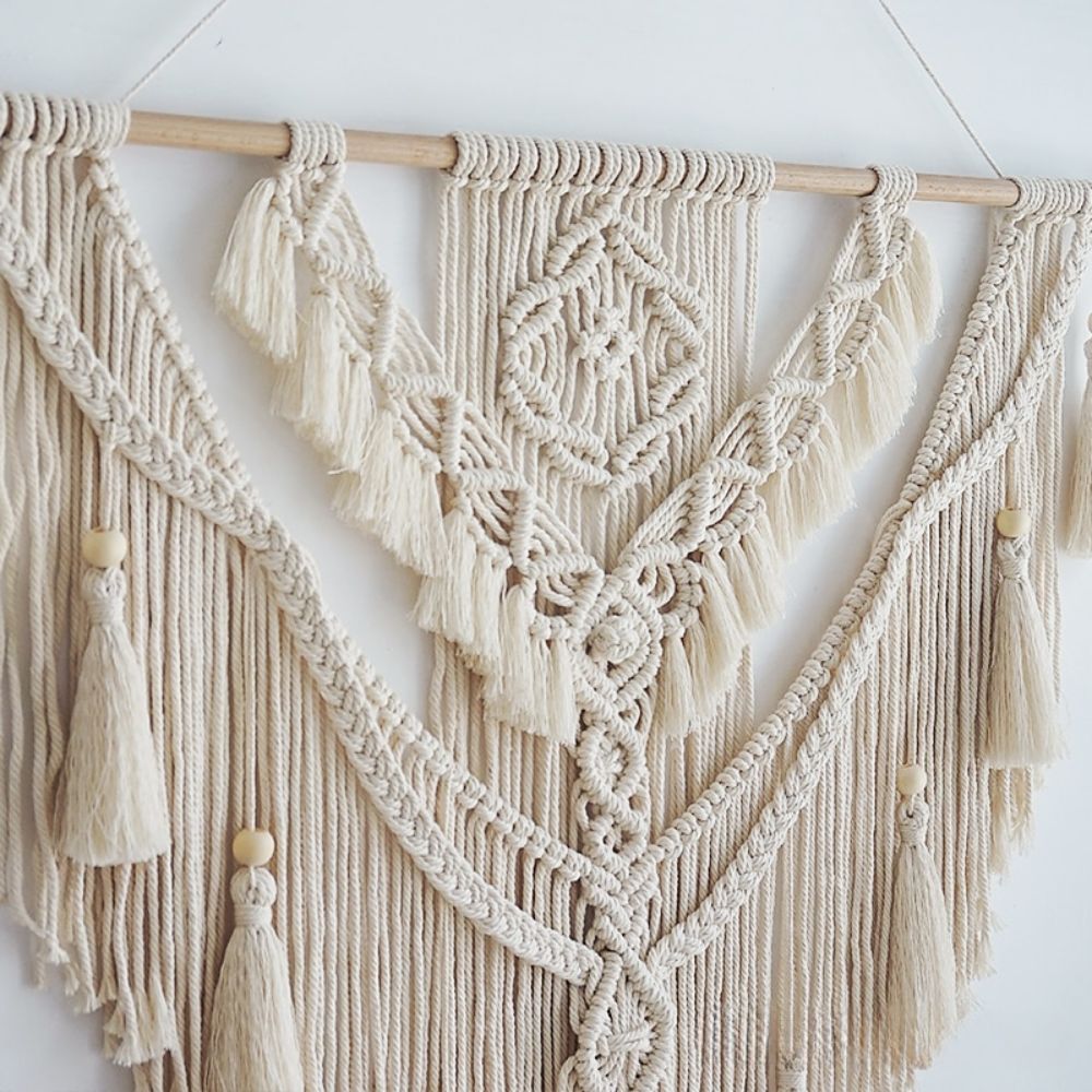 Boho Macrame Wall Hanging - Handwoven Tapestry - Bohemian Home Decor Begonia