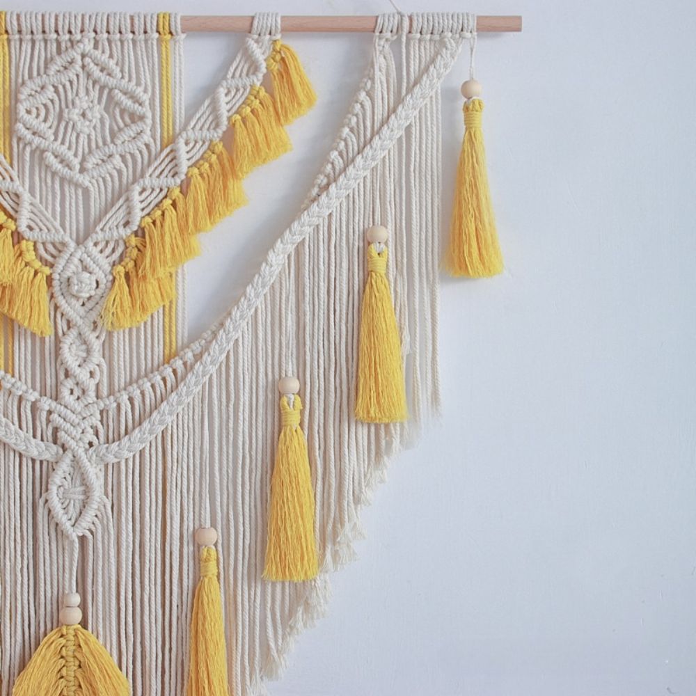 Boho Macrame Wall Hanging - Handwoven Tapestry - Bohemian Home Decor Begonia