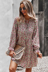 Boho Mini Dress Tunic Dress, Willa in Pink