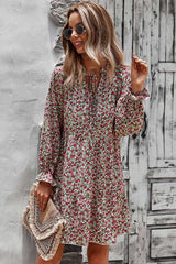 Boho Mini Dress Tunic Dress, Willa in Pink