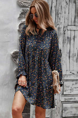 Boho Mini Dress Tunic Dress, Willa in Navy