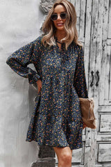 Boho Mini Dress Tunic Dress, Willa in Navy