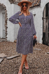 Boho Midi Dress, Claire in Navy