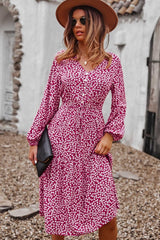 Boho Midi Dress, Claire in Red
