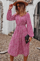 Boho Midi Dress, Claire in Red