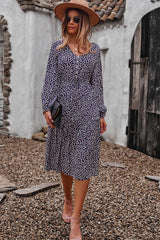 Boho Midi Dress, Claire in Navy