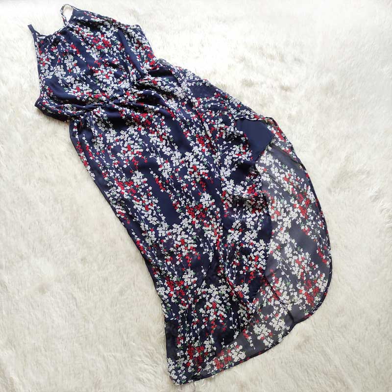 Boho Midi Dress, Sundress Ottilie in Navy