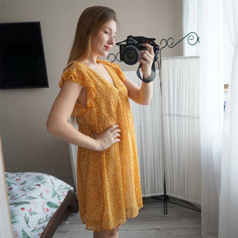 Boho Mini Dress Sundress, Ava in Yellow