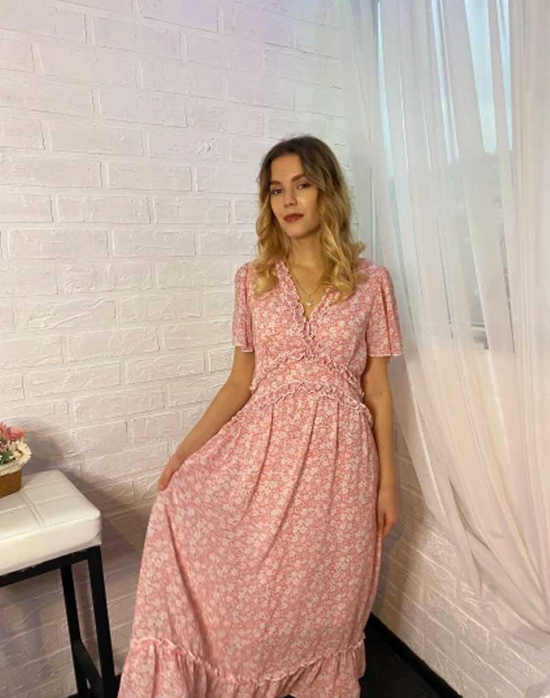 Boho Midi Dress, Sundress Romy in Green