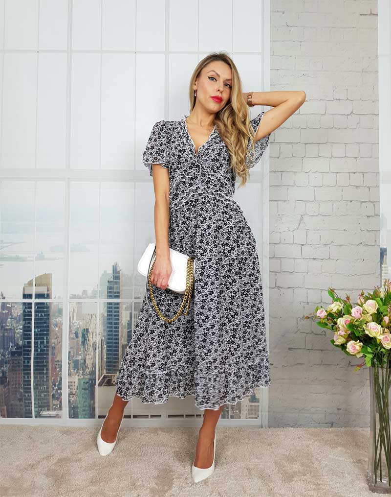 Boho Midi Dress, Sundress Romy in Black