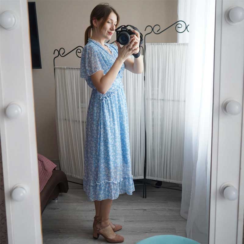 Boho Midi Dress, Sundress Romy in Green