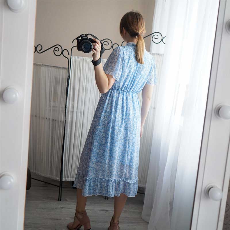 Boho Midi Dress, Sundress Romy in Green