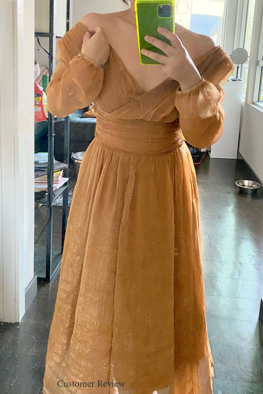 Maxi Dress with Matching Scarf, Boho Vintage Dress, Gown, Sahara in Gold