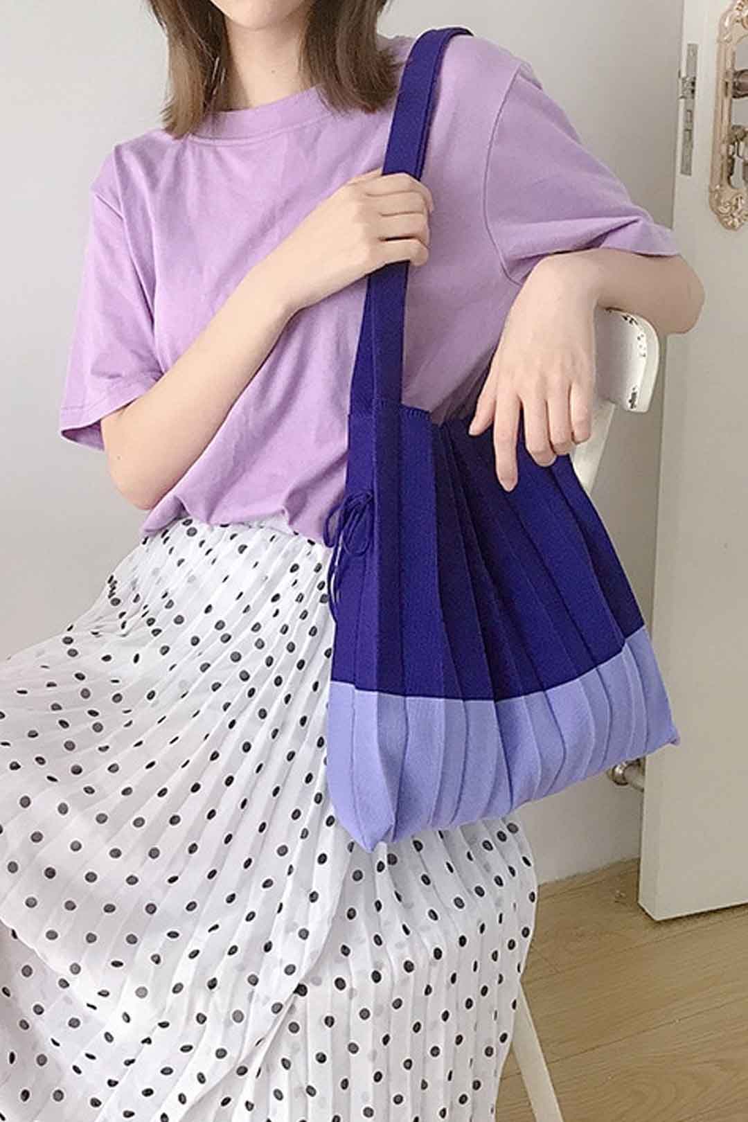Boho Bag, Eco Tote Bags, Crochet Tote, Knitted Shopper Handbags, Pleated Bags in 6 colors