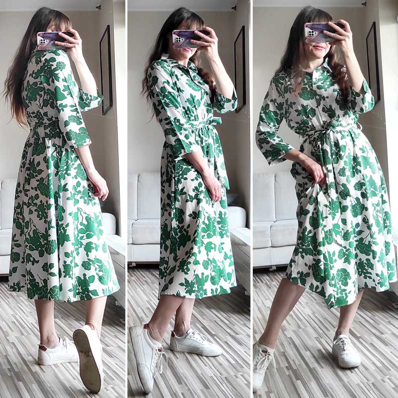 Boho Midi Dress, Shirt Dress Evangeline