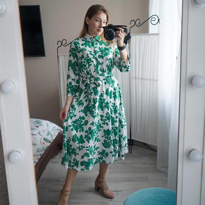 Boho Midi Dress, Shirt Dress Evangeline
