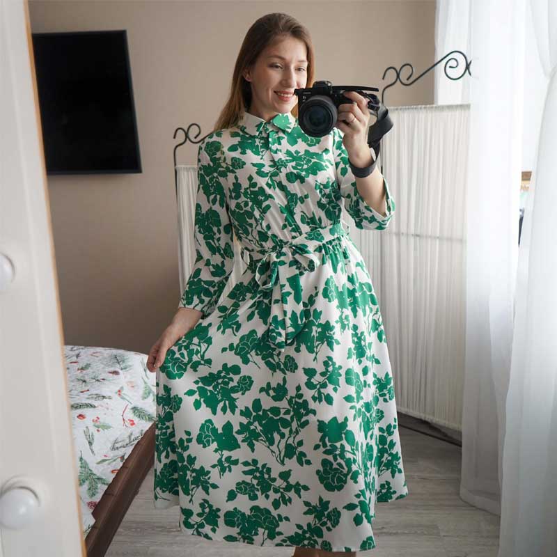 Boho Midi Dress, Shirt Dress Evangeline