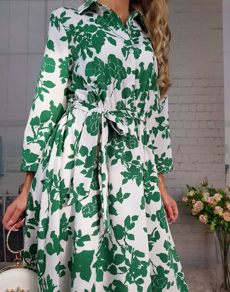 Boho Midi Dress, Shirt Dress Evangeline