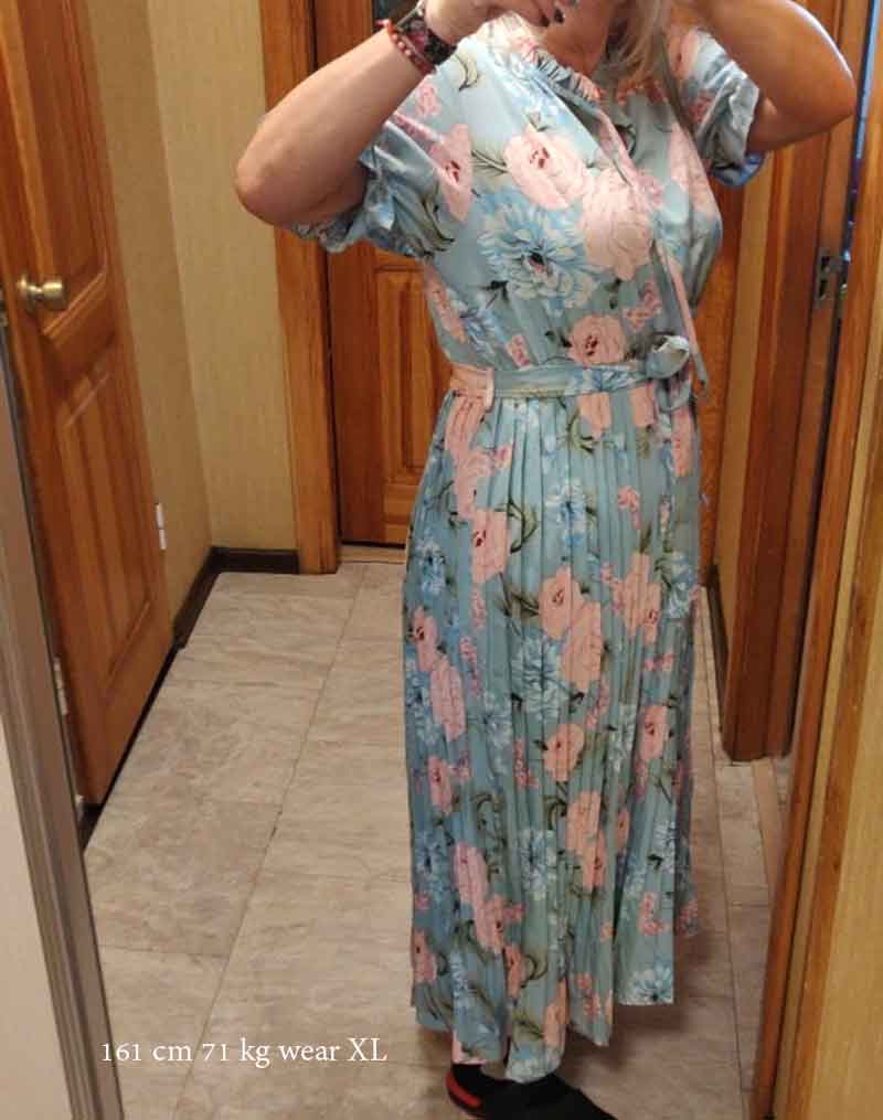Boho Midi Dress, Pleted Dress Maisie in Navy