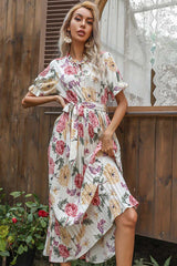 Boho Midi Dress, Pleted Dress Maisie in Whitee