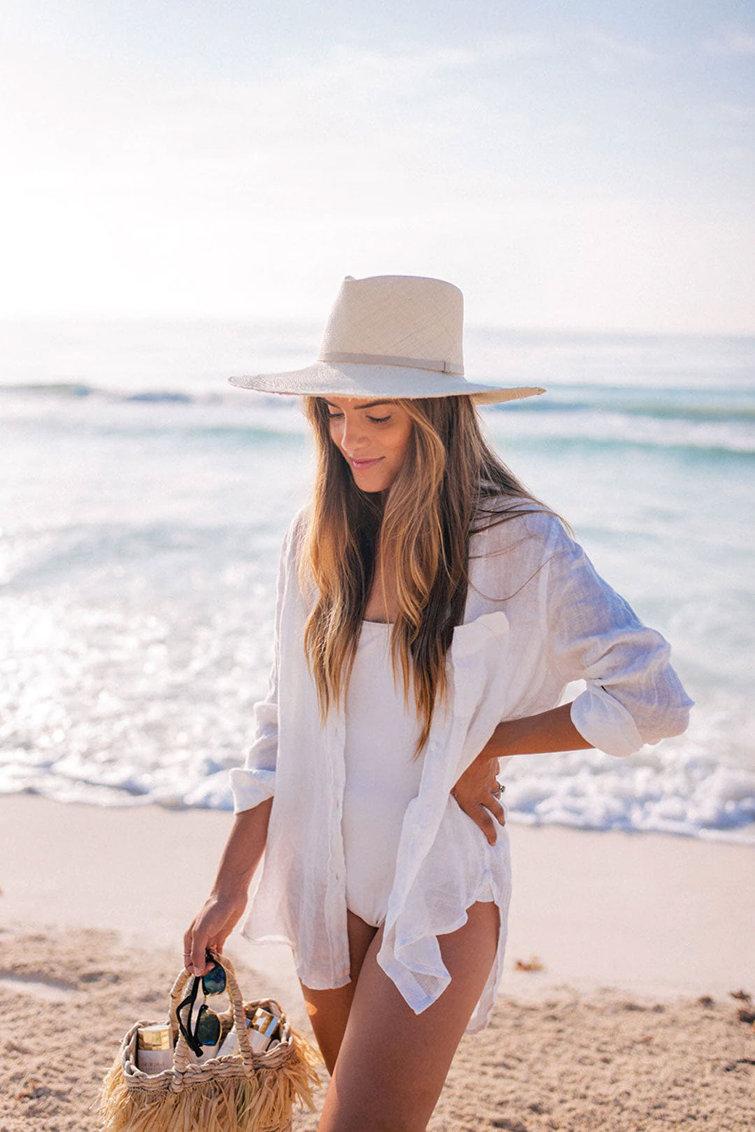 Boho Boho Mini Dress, Beach Dress, Cover up Dress, White Shirt Dress Elena