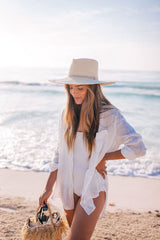 Boho Boho Mini Dress, Beach Dress, Cover up Dress, White Shirt Dress Elena