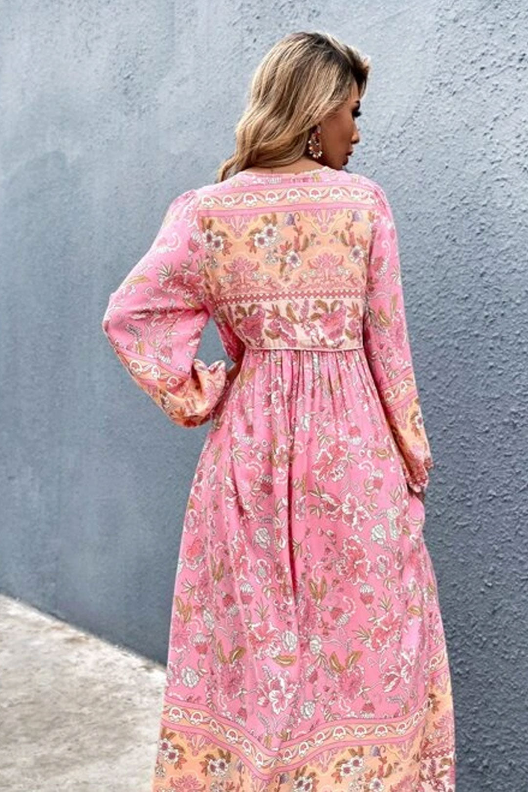 Gown Dress, Boho Maxi Dress, Loose Dress, Carina Rose in Pink