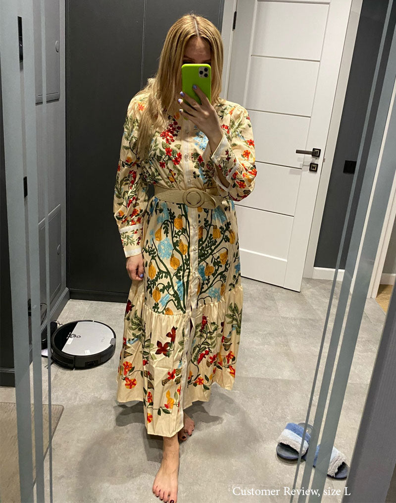 Vintage Dress, Boho Maxi Dress, Gown, White Victoria Flower Garden