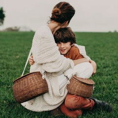 Boho Bag, Kid Bag, Rattan Bag, Mini Wicker Basket Bag, Lilli White