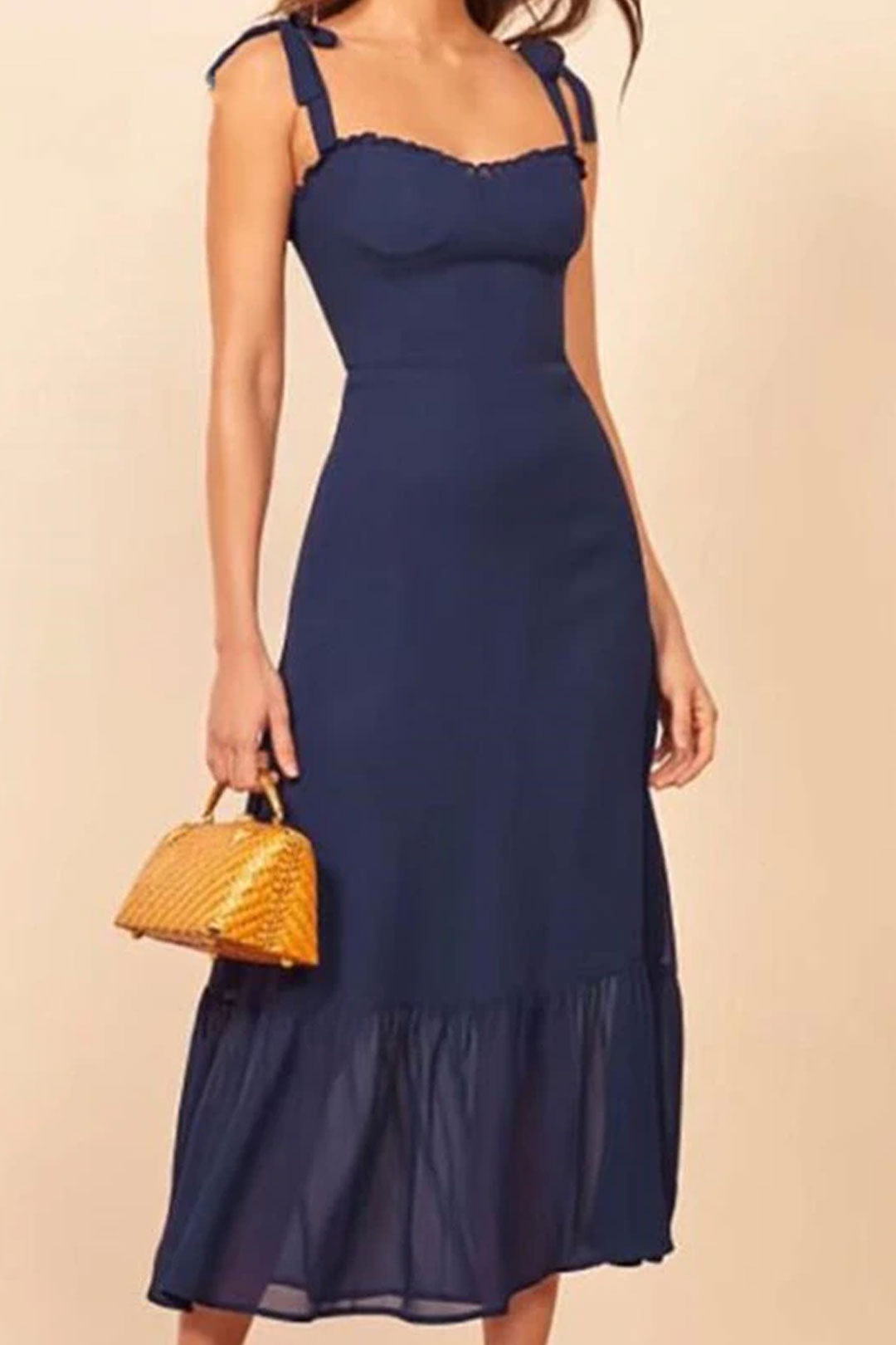 Boho Midi Dress, Strappy Sundress, Blue Sapphire