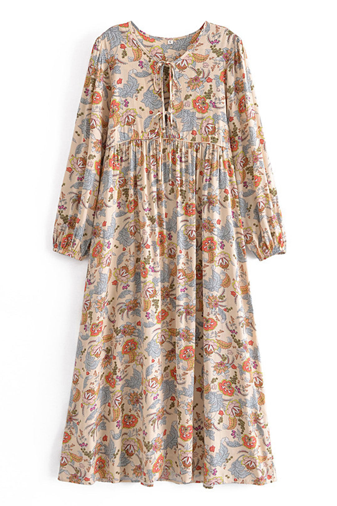 Gown Dress, Boho Maxi Dress, Loose Dress, Everly in White Peach