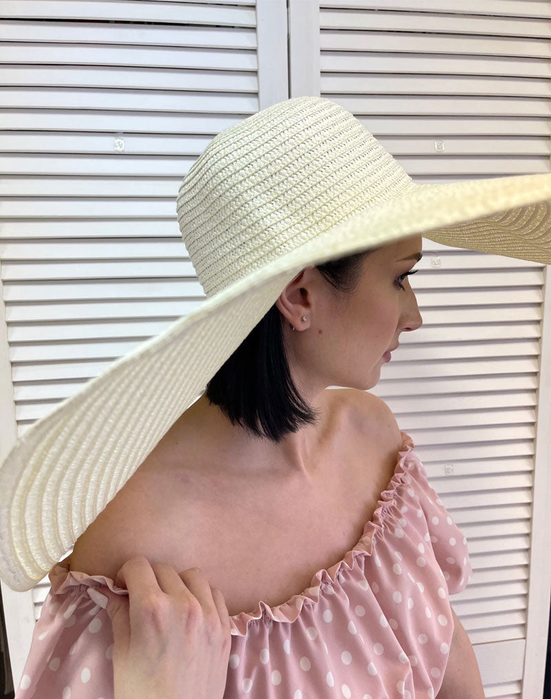 Boho Hat, Sun Hat, Beach Hat, Extra Large Wide Brim, Straw Hat, Black, White, Blue, Navy and more 19 colors (Soft, 25 cm)