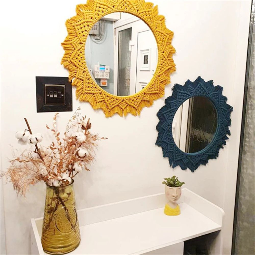 Bohemia Macrame Decorative Mirror Wall - Boho Round Mirrors Home Decor