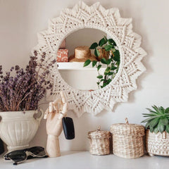 Bohemia Macrame Decorative Mirror Wall - Boho Round Mirrors Home Decor
