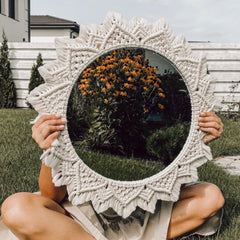 Bohemia Macrame Decorative Mirror Wall - Boho Round Mirrors Home Decor