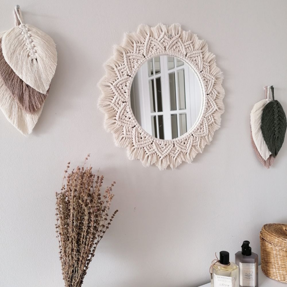 Bohemia Macrame Decorative Mirror Wall - Boho Round Mirrors Home Decor
