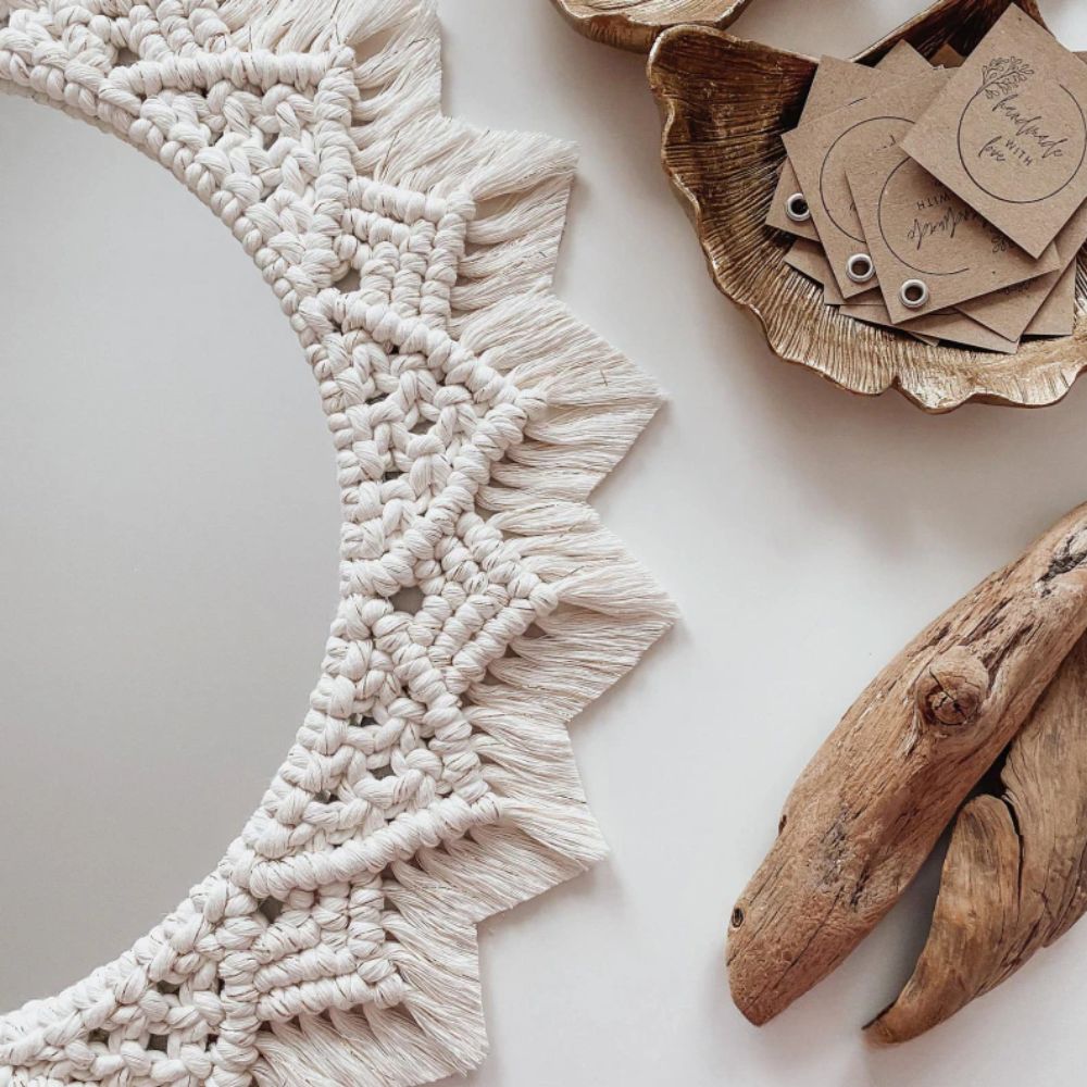 Bohemia Macrame Decorative Mirror Wall - Boho Round Mirrors Home Decor
