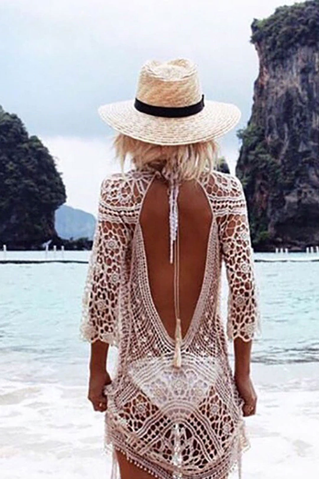 Boho Boho Mini Dress, Beach Dress, Cover up Dress, Cover up Dress,, White Lace Ivy