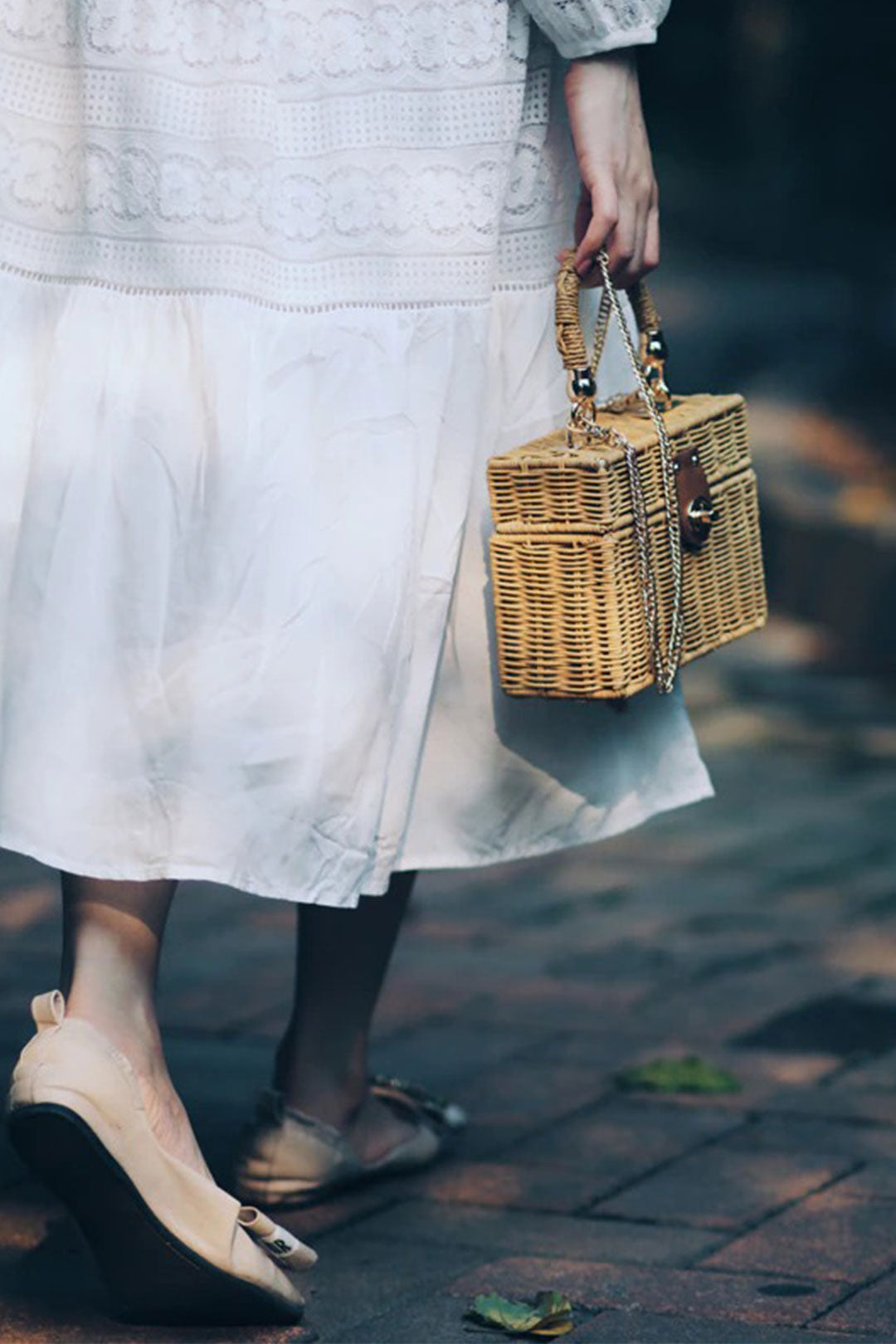 Boho Bag, Woven Straw Bag,  Rattan Bag, Andria in White and Black