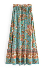 Boho Skirt, Hippie Skirts, Maxi Skirt, Calida in Green