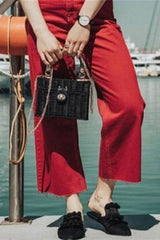 Boho Bag, Woven Straw Bag,  Rattan Bag, Andria in White and Black