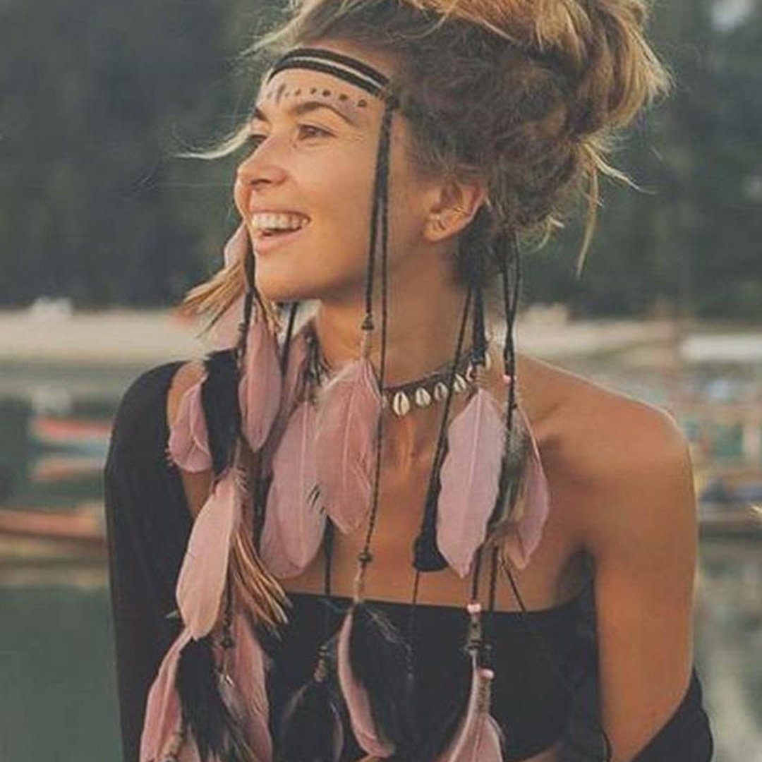 Boho Feather Headband, Gypsy Soul