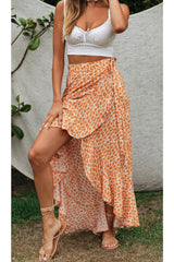 Boho Skirt, Hippie Skirts, Wrap Skirt, Zingy Orange