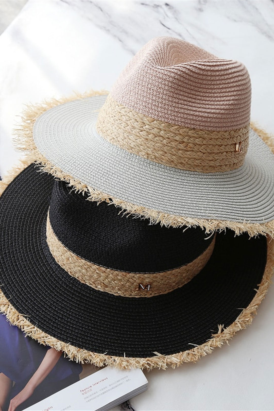 Boho Hat, Sun Hat, Beach Hat, Raffia Hat Hazel Sweet Pink