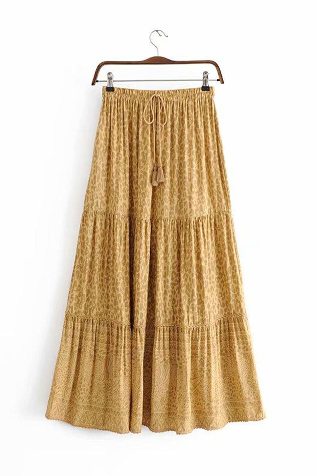 Boho Skirt, Hippie Skirts, Maxi Skirt, Gold Tiger